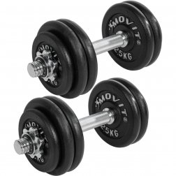 Sada činiek MOVIT® 2x 15 kg, liatina, 30 kg činky