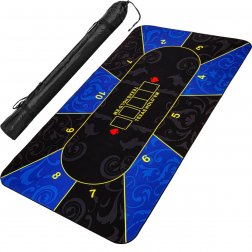 Poker podložka čierno-modrá 200x90cm rolovacia v obale
