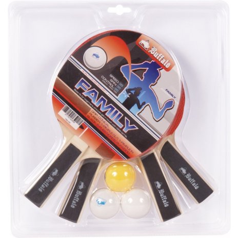 Set na stolný tenis Buffalo Family 4 rakety 