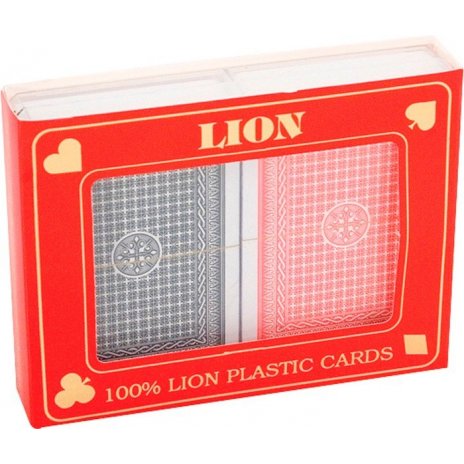 Plastové karty na poker LION 100% 2 balíčky 