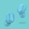 Безжични слушалки E6S с Bluetooth 5.0 и калъф за зареждане - син