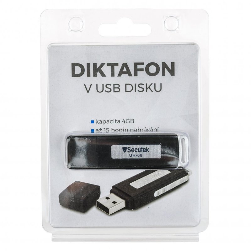 Dyktafon z wytrzymałą baterią ukryty w pamięci USB