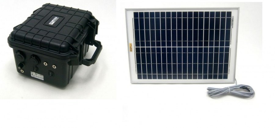 20W соларна система с батерия за охранителни камери - 12V + 5V USB SO202