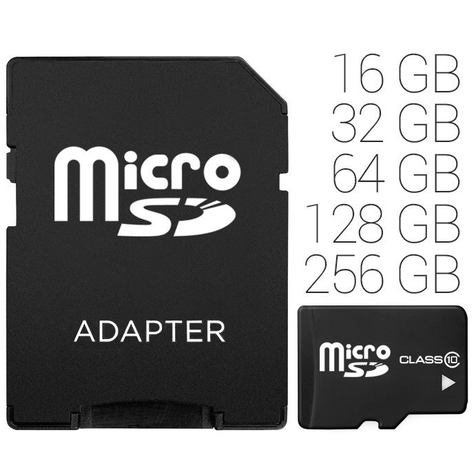 Paměťová micro SD karta 16 - 256GB 16 / 32 / 64 / 128 / 256 GB 128GB class 10 16 / 32 / 64 / 128 / 2
