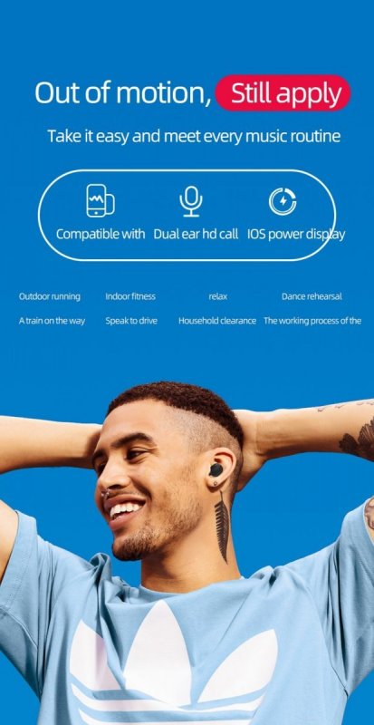 TWS Слушалки A6S с Bluetooth 5.0 и калъф за зареждане