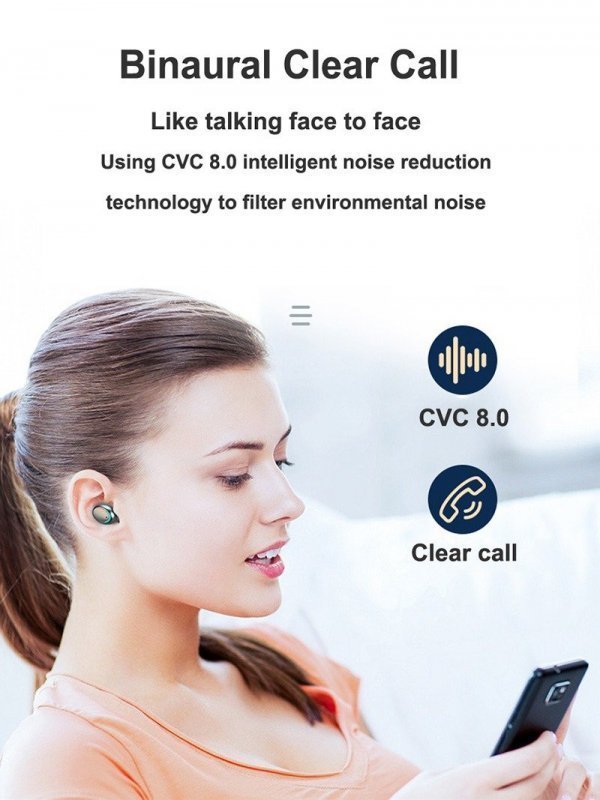 Căști Bluetooth TWS F9-5C - Alb