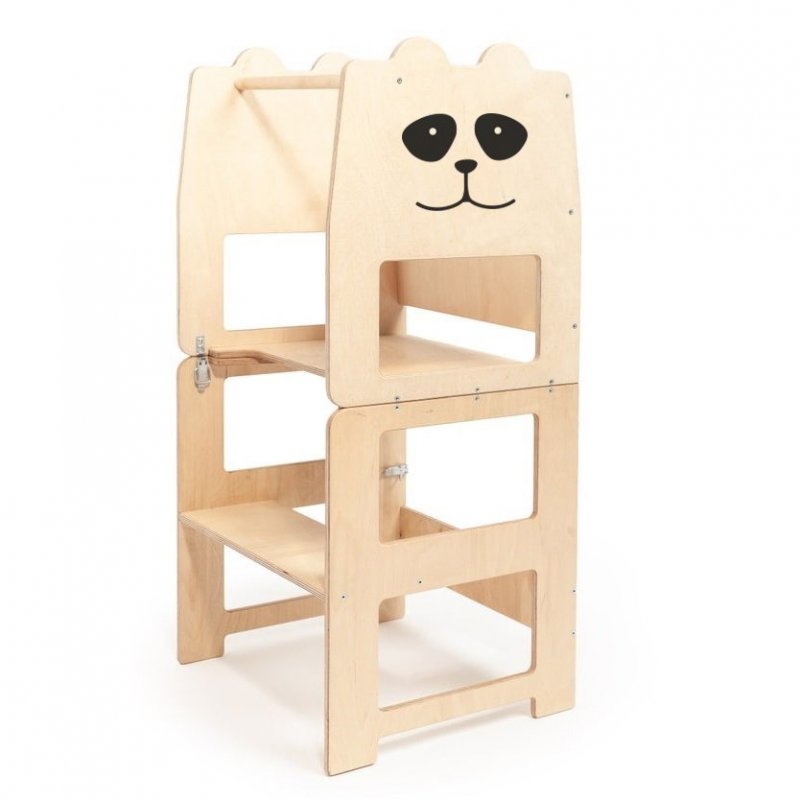 Детска учебна кула 3в1 с дъска за рисуване, която може да се разтегне на маса със стол