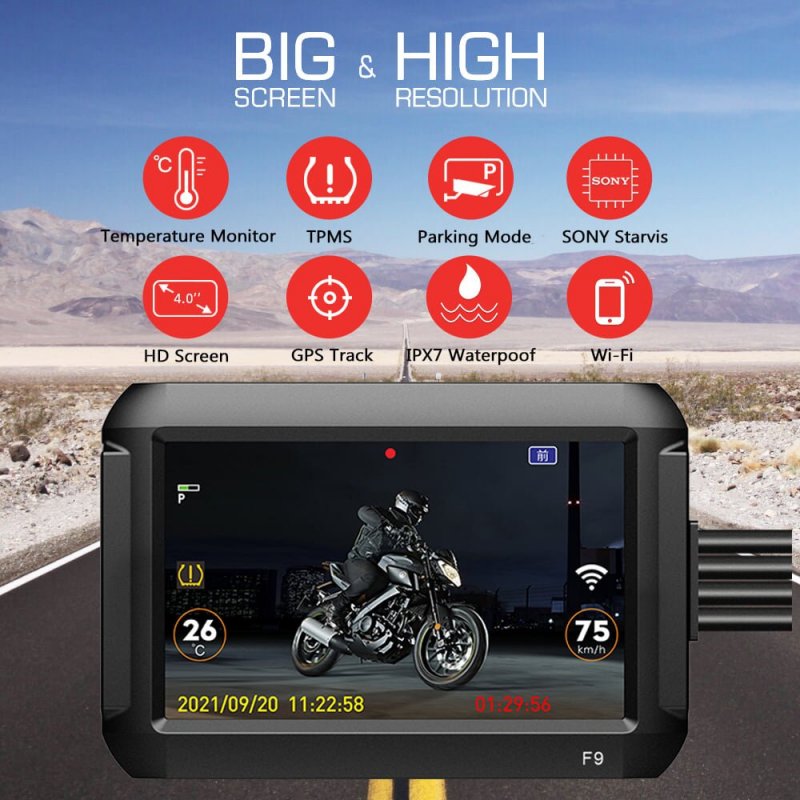 F9 Duales Kamerasystem für Motorräder