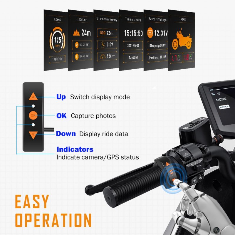 Duálny kamerový systém na motocykel Secutek F9-TPMS