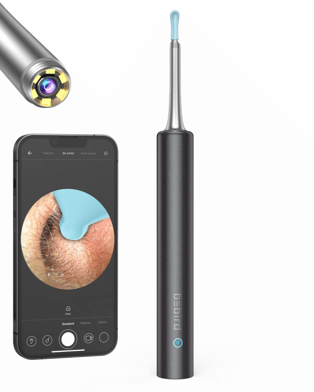 Endoscopio auricolare wifi wireless per la pulizia dell'orecchio - Bebird C3
