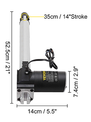 DC24V Hubmotor 100mm Elektrischer Linearantrieb 800 N, 10 Mm/s, 100 Mm Hub – DC24V, Mit Endschaltern, Für Betten & Sofas