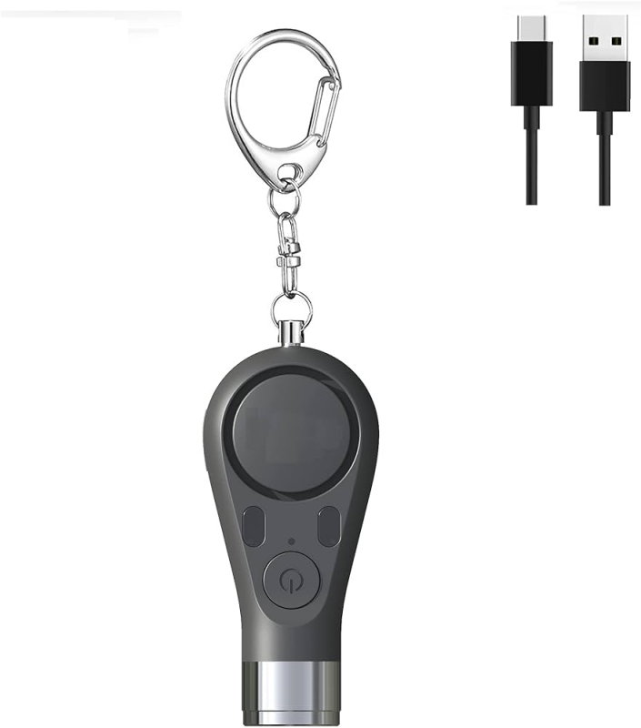 Allarme Personale Ricaricabile, 130 Db Forte Suonoallarme Di Sicurezza Personale Allarme Autodifesa Per Donne Bambini Ragazze Anziani Con Torcia Ledbianco Rose - Foto 9