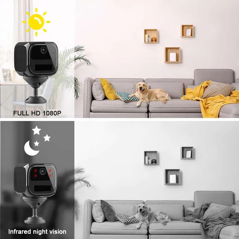 Mini Telecamera Spia WiFi 4K HD – Batteria Interna, Visione Notturna – Per Interno/Esterno