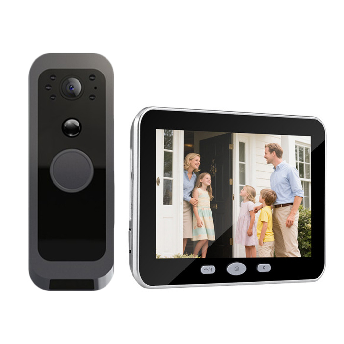 Sonnette Vidéo Wi-Fi Blanche - Caméra HD 1080P - Visiophone Intelligent Rechargeable Pour Maison