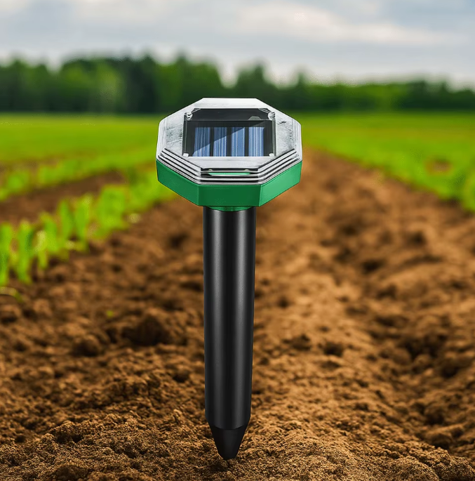 Solárny odpudzovač škodcov – ultrazvukový a vodotesný