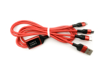 3в1 USB кабел с microUSB, Type-c и Lightning конектор, 1,25 метра