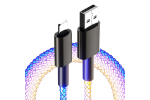 Кабел за зареждане и синхронизация USB/Lightning за Apple с подсветка, 1 метър