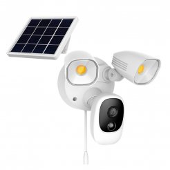 Безжична охранителна WiFi камера с LED прожектори и соларен панел Secutek SRT-FC1T