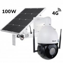 Rotierende 4G PTZ IP Kamera Secutek SBS-NC79G-30X mit Solarladung 100W / 60A