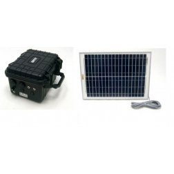 20W Solarsystem mit Akku für Sicherheitskameras - 12V + 5V USB SO202