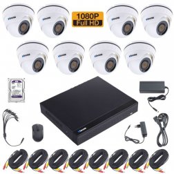 Kamerový set Secutek XVR2008DB20 vrátane 2TB HDD - 8x vnútorné dome kamery, 1080P