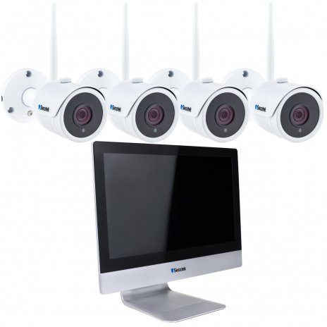 WiFi Kamerasystem Secutek SLG-WIFI3604M4FE200 - 4x2MP Kamera, 12" NVR