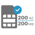 Aktivovaná karta SIM (200 Kč / 200 MB)