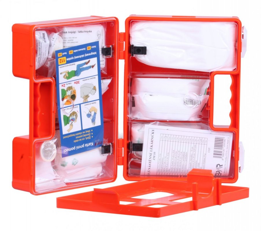 Lékárnička první pomoci v oranžovém kufříku - s výbavou