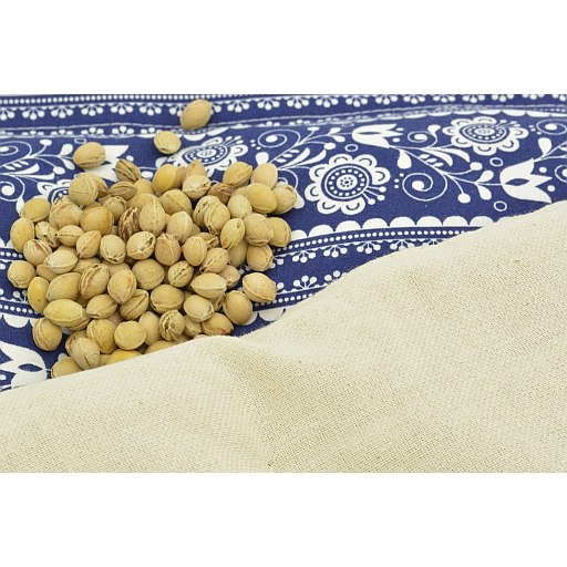 Cojín cervical con huesos de cereza, azul-blanco folclore, 40 x 25