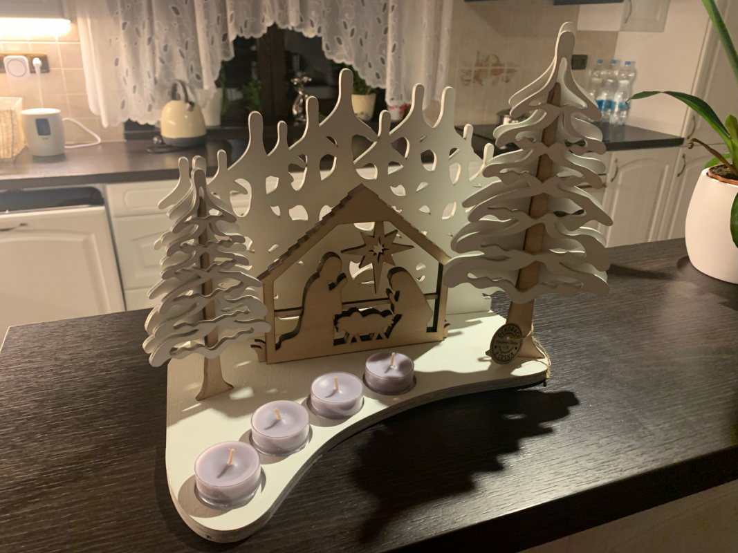 Vánoční Betlém dřevěný 35 cm