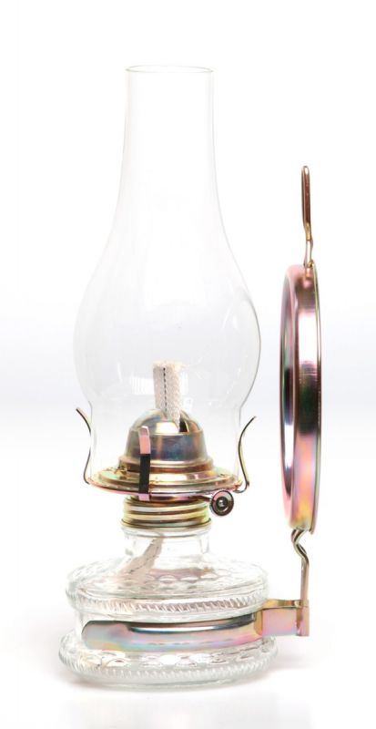 Lampă cu kerosen din sticlă cu oglindă B 32 cm