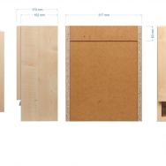 Falra szerelhető fa gyógyszeres szekrény, üres 40x31x17 cm