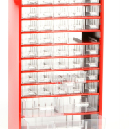 Box na náradie MAXI - 45XA, 2XB, 1XC - červený