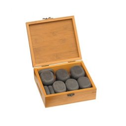 Hot Stones - sada v bambusové krabičce, 18 ks