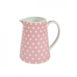 Porcelánový džbánek na mléko 250 ml - růžový s puntíky
