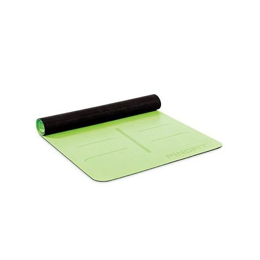 PINOFIT® Cvičebný podložka pre jogu s navigačnými značkami, limetka, 180 x 66 x 0,4 cm 