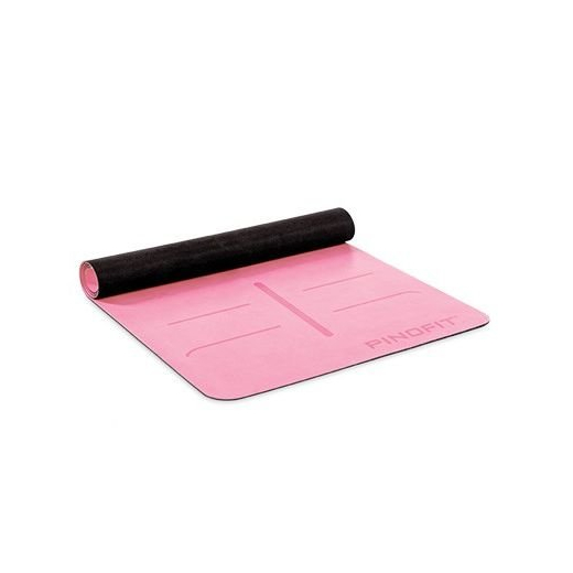 PINOFIT® Cvičební podložka pro jógu s navigačními značkami, růžová, 180 x 66 x 0,4 cm 