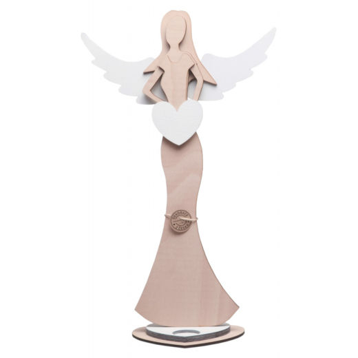 Înger din lemn 50 cm cu lumânare 