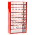 Organizator pentru scule, cu 48 sertare, rosu, 306x551x155 mm
