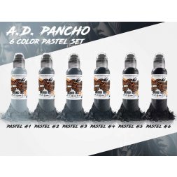 World Famous Tattoo Ink - A.D.Pancho Pastel Grey Set