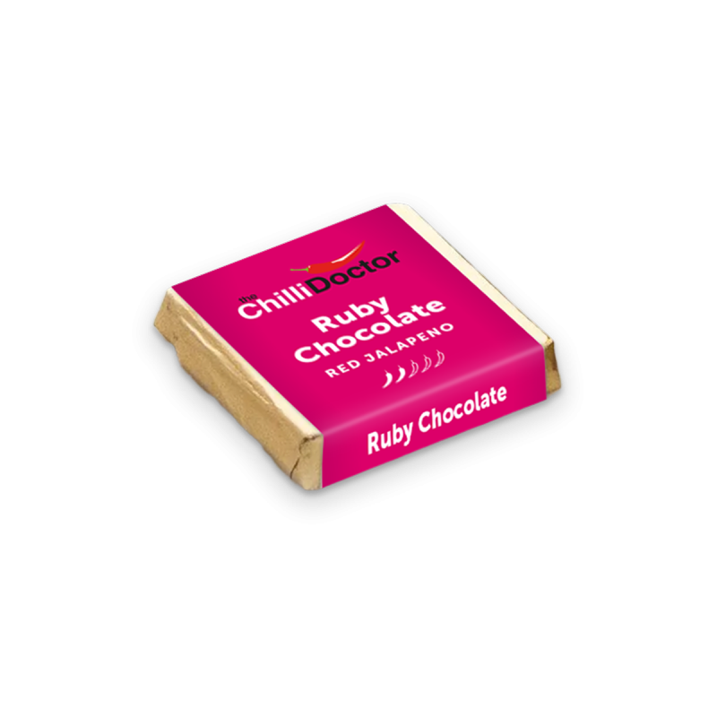 Ciocolată Ruby cu ardei Jalapeño roșu 5 g | The Chilli Doctor