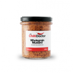 Hořčice hrubozrnná s chilli Scorpion Moruga 200 g