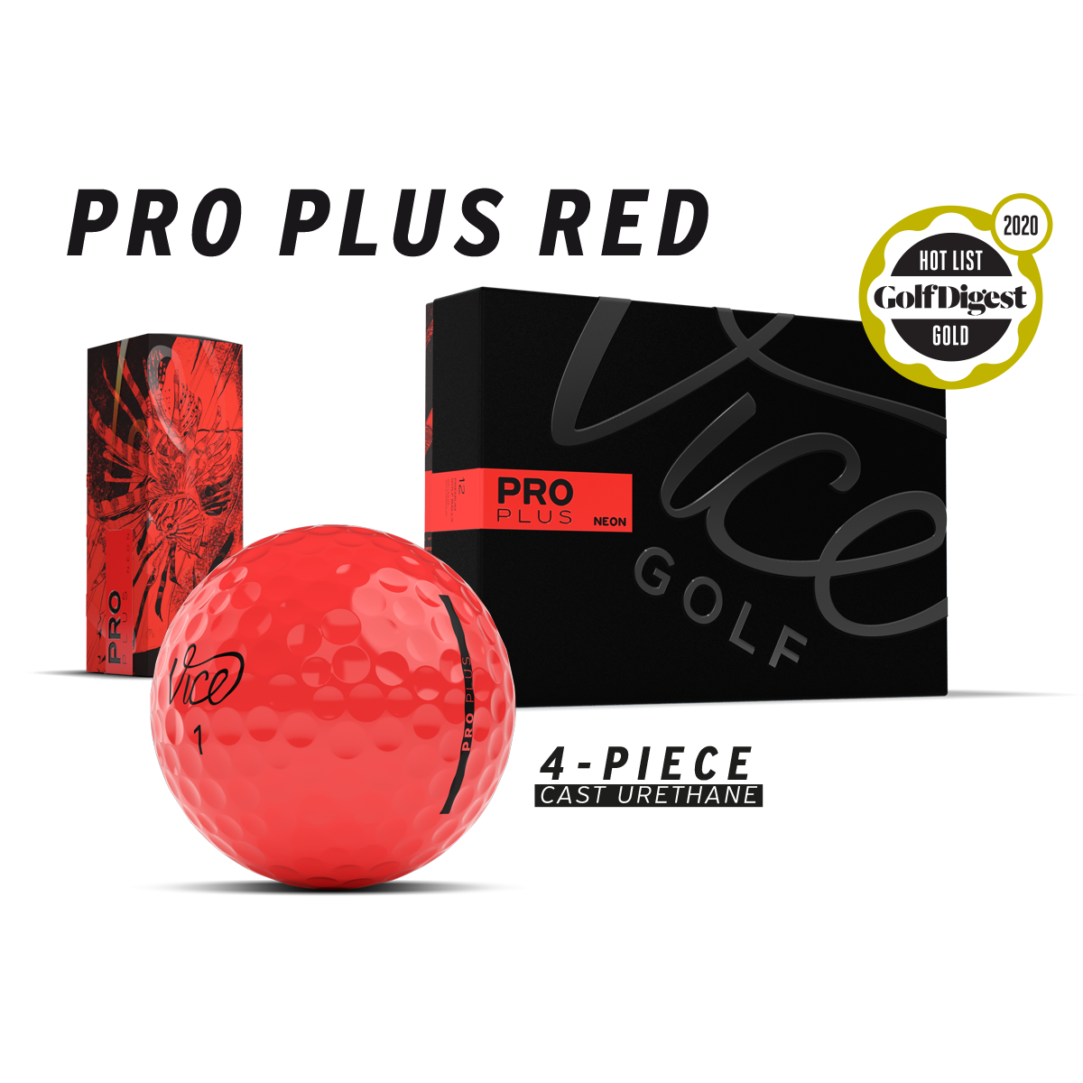 VICE PRO PLUS NEON RED VICE Golf