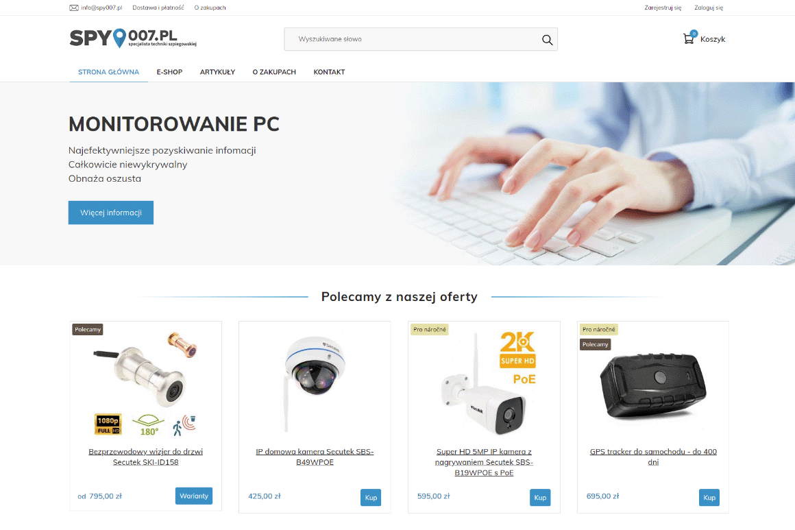 E-shop pro Polsko - Spy007.pl