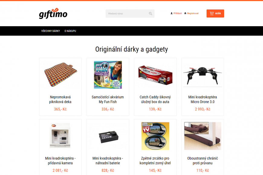 Dropshipping e-shop - Giftimo.cz