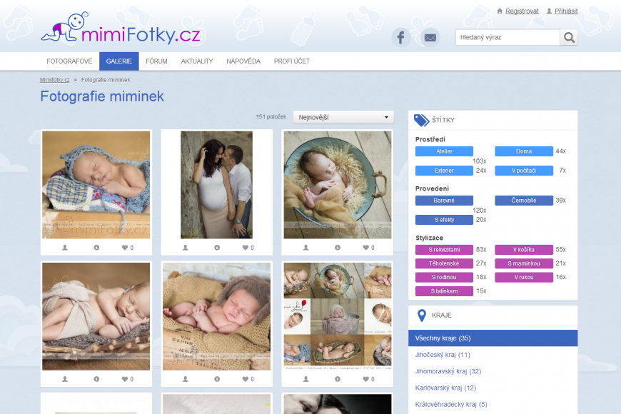 Webový portál - katalog fotografů - Mimifotky.cz