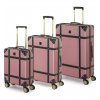 ROCK TR-0193 Vintage S/M/L sada 3 cestovních kufrů TSA 55/68/78 cm Pink