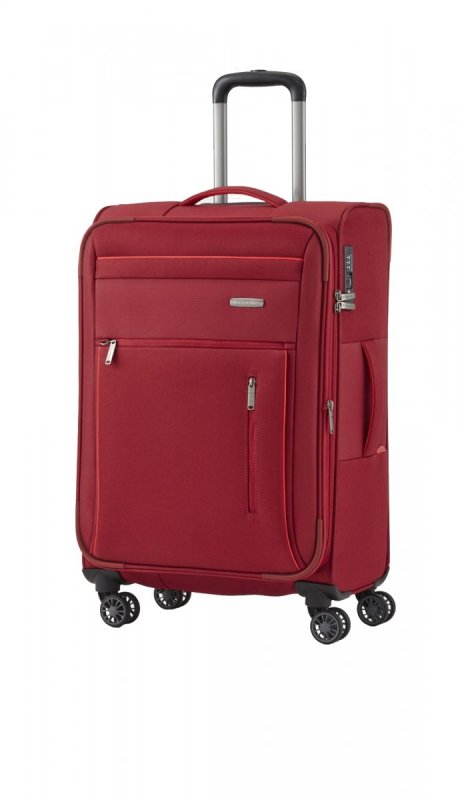 Travelite Capri 4w M cestovní kufr TSA 66 cm 67/77 l Red