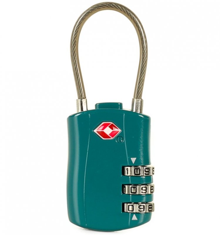 Bezpečnostní lankový TSA kódový zámek ROCK TA-0004 - zelená