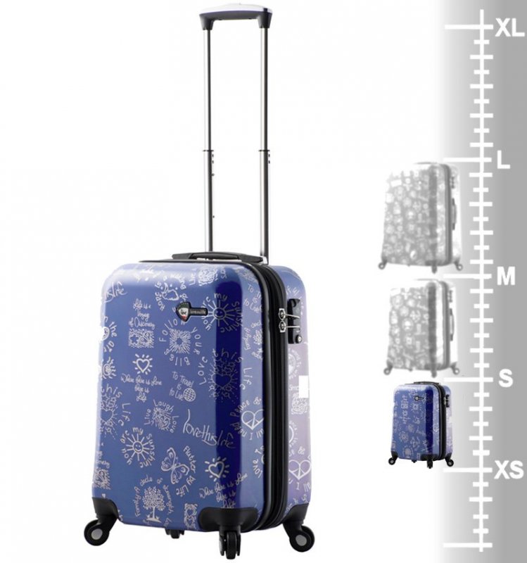 Mia Toro M1089 Love This Life S palubní kufr TSA 56 cm 39-49 l Blue